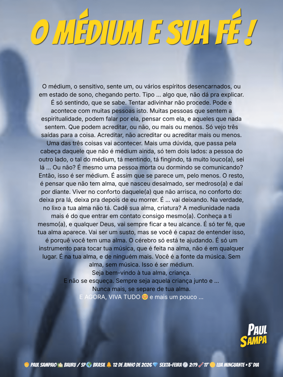 O médium e sua&nbsp;fé
